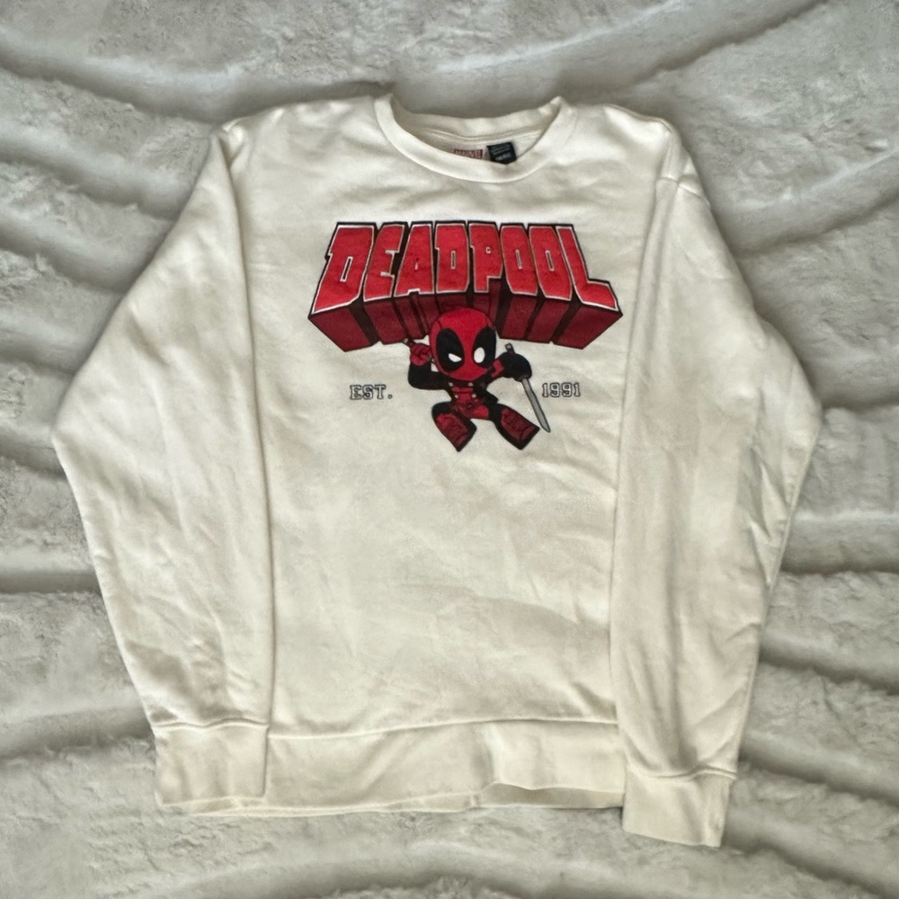 Marvel | Deadpool Graphic Men's Sweater - Cream